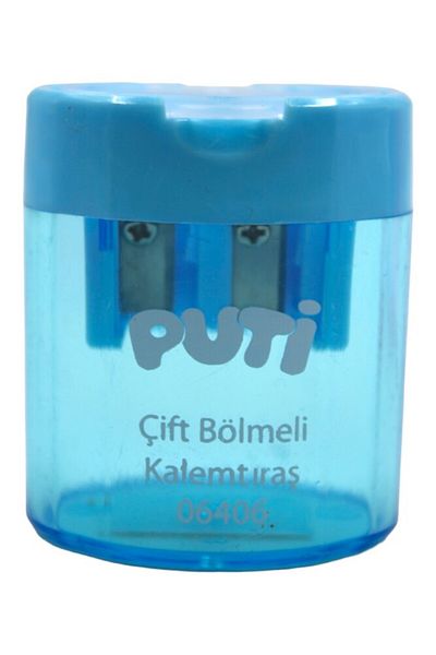 Puti Double Compartment Pencil Sharpener with Transparent Lid - 06406