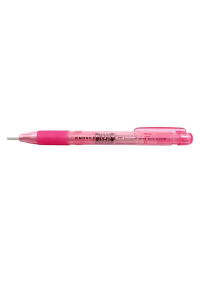 Tombow Eh-ke Mono Knock Pen - Transparent Pink with 1 Eraser Gift