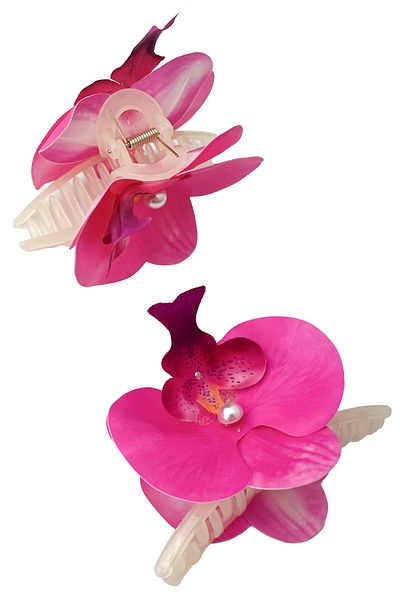 Modex Aloha Orchid Flower with Pearl - 10cm Latch Buckle