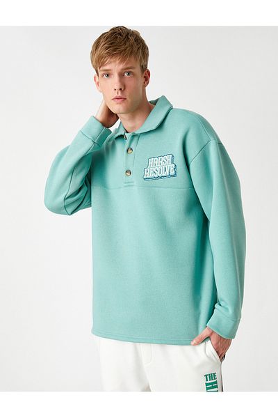Koton Hemdkragen-Sweatshirt erhöht