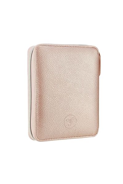 Victoria's Journals 0284 Boxed - Zipper Folder Organizer, Rose Gold Lined Notebook 14.8x21cm, 80yp