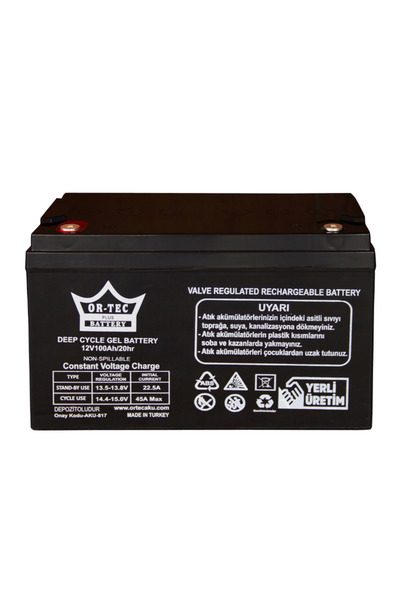 ORTEC 12V 100 AMPER JEL AKÜ