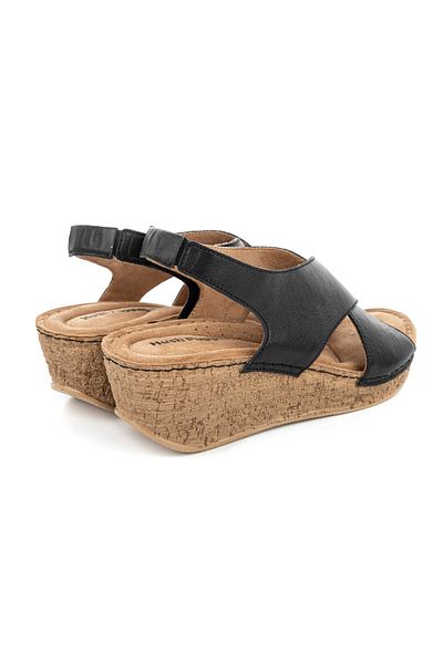 Hush Puppies آينا ( 624254 ) - صندل نسائي من الجلد الطبيعي بنعل تشريحي وكعب