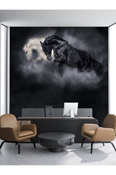 dreamwall 3D Atlar Desenli Isı Ve Ses Yalıtımlı Sağlıklı Tekstil Duvar Kağıdı