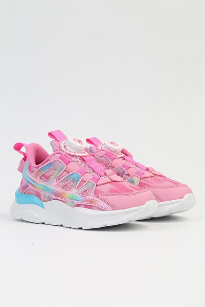 Benetton ® İTHAL Pembe Çocuk Bağcık Mekanizmalı Spor Ayakkabı  BNI-10254