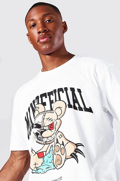 DEEPSENCE MANOFFICIAL Unisex Oversize Λευκό T-shirt