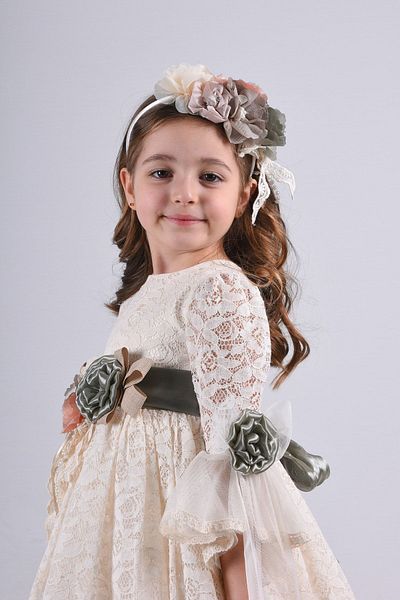 MIALORA EXCLUSİVE By Emel Ebru Özdemir Special Design Girls' Evening Dress, Girls' Dress with Hair Accessories