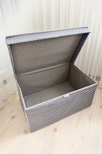 VAYBE 2 Pieces Mega Multi-Purpose Storage Box Storage Bag Organized Toy Box Storage Bag Gray Polka Dot Pattern 40x60x30
