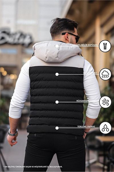 KOCCI NEW SEASON WATER AND WIND PROOF REMOVABLE HOODED VEST