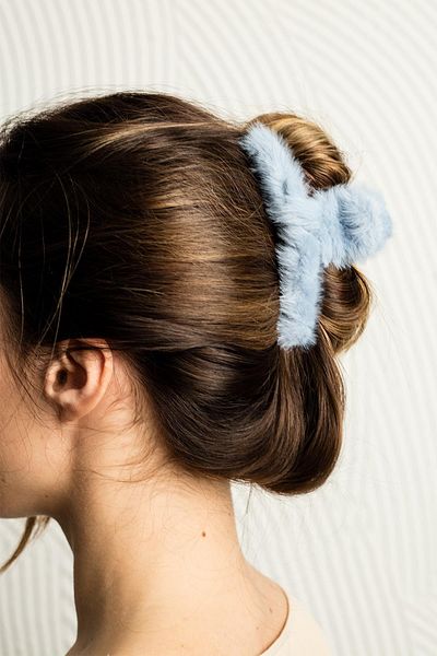 Modex Blue Soft Plush Peg Hair Clip