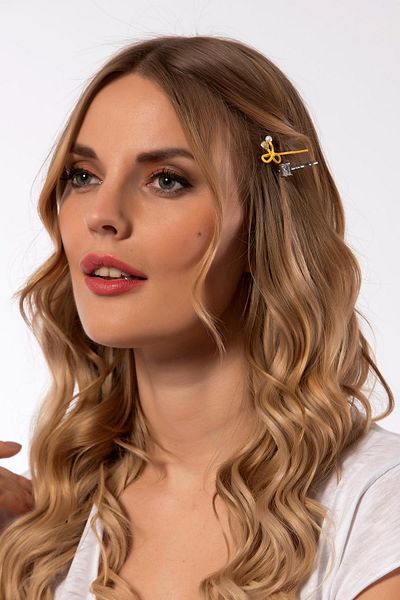 Modex Yellow Bow Detail Double Hair Clip