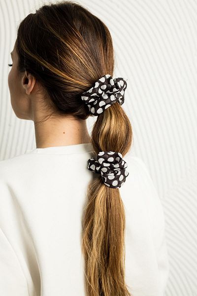 Modex Polka Dot Double Rubber Hair Clip