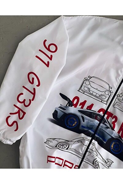 memetti m şekil Unisex Parachute Fabric Oversize Digital Printed Black Windbreaker Raincoat Thin Jacket