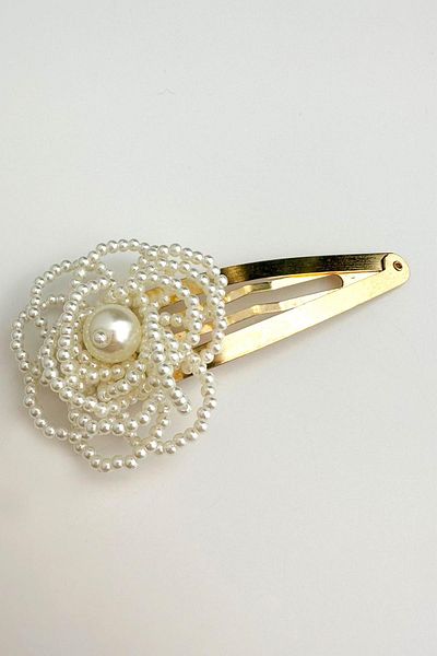Modex Rose Hair Clip with Pearls (9cm)