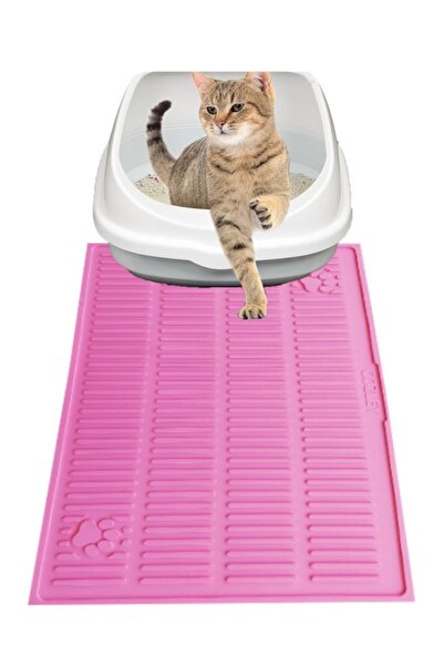 COZLEY Silikon Kedi Kumu Matı Havuzlu Yıkanabilir Su Geçirmez Kedi Tuvalet Ön...