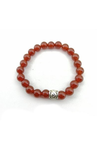OSMANLI DEĞERLİ TAŞ 8 Mm Certified Agate Bracelet - B334