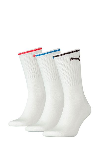 Puma Бели унисекс чорапи SPORT CREW STRIPE 3P
