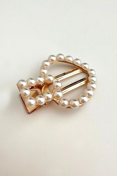 Modex Metal Heart Hair Clip with Pearls (5cm)