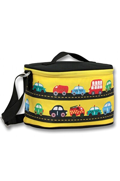 ÜMİT ÇANTA Cennec Transparent Compartment Yellow Black Vehicles Primary School Backpack and Lunch Box Set - Boy