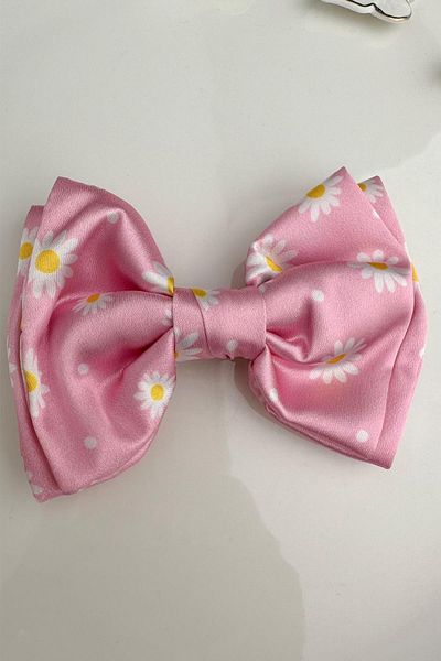 Modex Pink Daisy Patterned Automatic Hair Clip