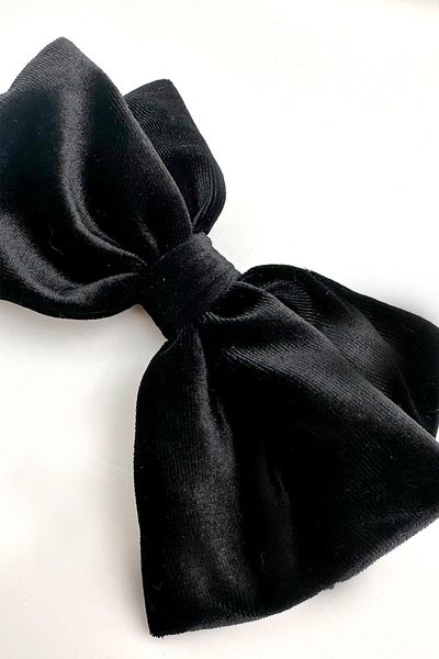Modex Black Velvet Bow Automatic Hair Clip
