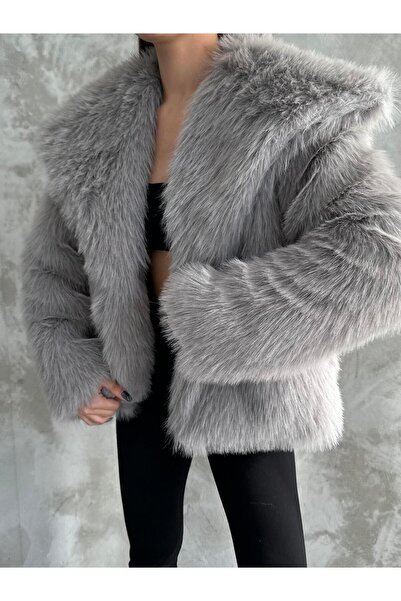 mypagebutik Hero Grey Fur Coat - Stylový a pohodlný