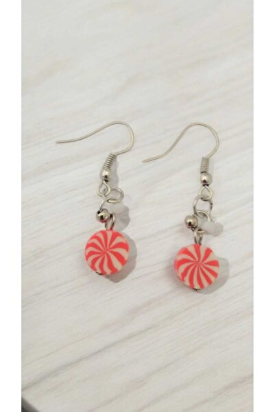 nasclaycollection Fimo White And Red Character Earrings