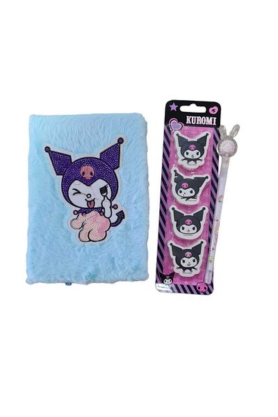 Dudo Baby Kuromi Plush Notebook - Eraser Pen Set