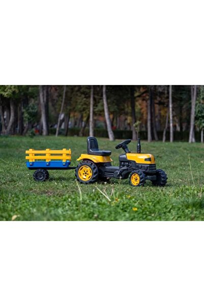 DeYiDo Römorklu Pedallı Çocuk Traktör Bahçe Ev Oyuncak Büyük Boy 50kg Taşıma ...