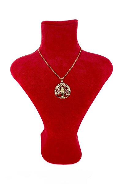 MoraMor Baykuş Yaşam Ağacı Kolye, 18K Altın Kaplama