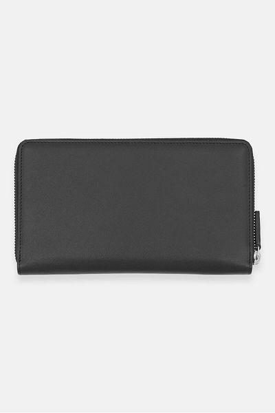 Versace Women Plain Leather Zip Wallet 21 L x 11 H x 2 W cm, Black