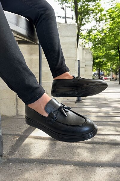 RASGO Loafer negru - Pantofi comozi și stilați cu fundă din piele, 37-44