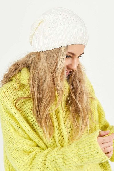 POSUSS Glittery Non-Pompom Acrylic Women's Beret White - Ps248
