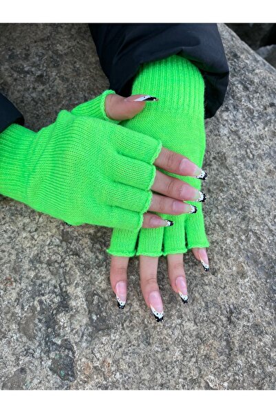 POSUSS neon yeşil kesik parmak eldiven