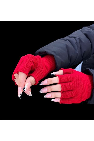 POSUSS Half Finger Red Gloves