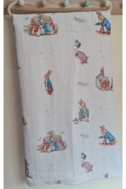 Leylace Peter Rabbit Muslin Summer Baby Blanket