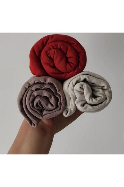 İREM'S ACCESSORİES Women's 3-Piece Combed Cotton Shawl Set