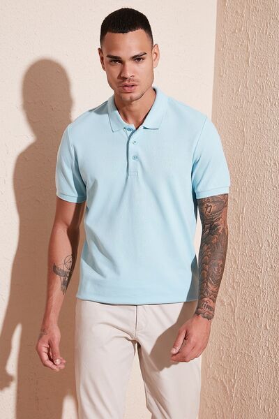 Buratti 100% Cotton Regular Fit Buttoned Polo Neck T Shirt Men's Polo Neck T ...