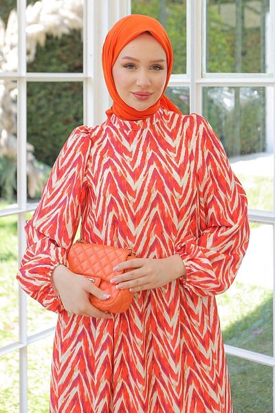 Armine TREND ARMINE TREND - Patterned Silk Crepe Dress - 24YT914