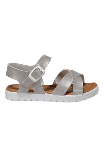 Ponchiq Ασημί Unisex Παιδικά Σανδάλια