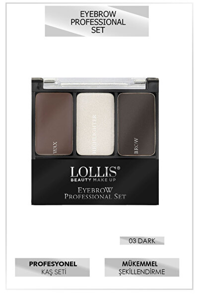 Lollis Eyebrow Professional Set 03 Dark / Profesoyonel Kaş Seti 03 Koyu