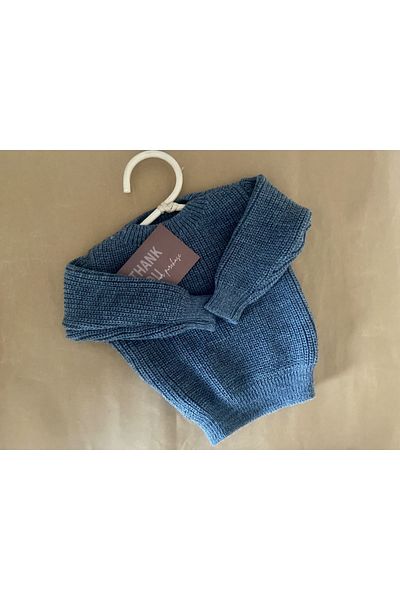 minibonclub MİNİBONCLUB UNISEX SELANİK BABY CHILD KNITWEAR SWEATER-SMOKE