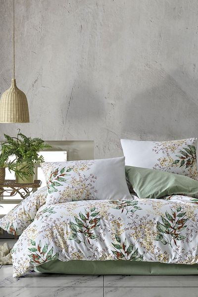 Elart Σετ παπλωματοθήκης Fern Green Single Ranforce - 100% φυσικό βαμβάκι 3 τεμαχίων