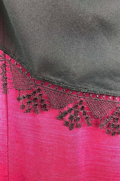 Ebruli Γυναικείο Minacarin Chiffon Ruched Needle Κέντημα Μαύρο Hijab Prayer Mevlüt Κάλυμμα βραδινό φόρεμα σάλι