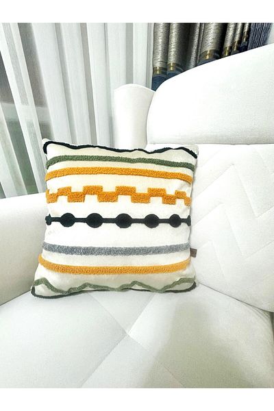 HD HOME COLLECTİON Velvet Punch Throw Pillow Cover Ethnic Pattern
