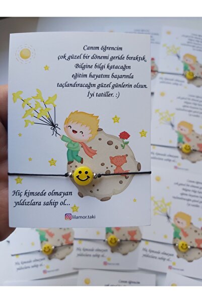 Lilamor 40 Adet Karne Hediyesi Gülenyüz Bileklik