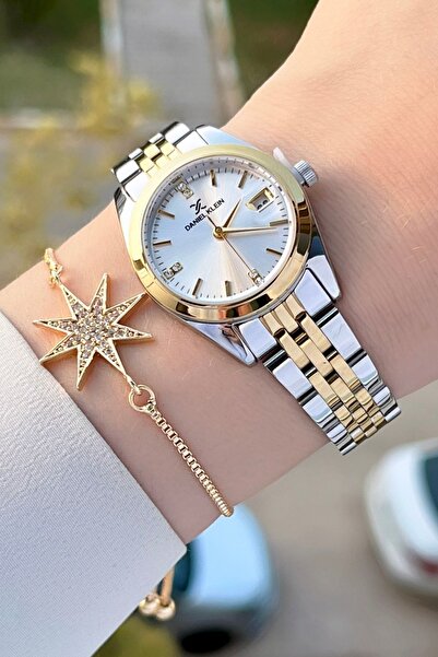 Daniel Klein Gold Gümüş Renk Hediye Paketli Kadın Kol Saati ve Bileklik