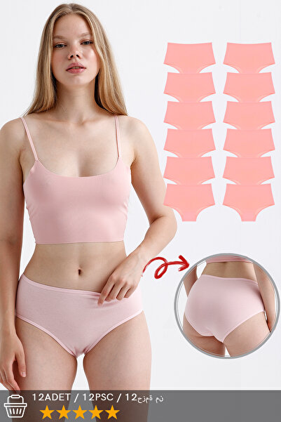 Pink Bear Kadın Bato Yüksek Bel Basic Pembe Külot 20'li Paket