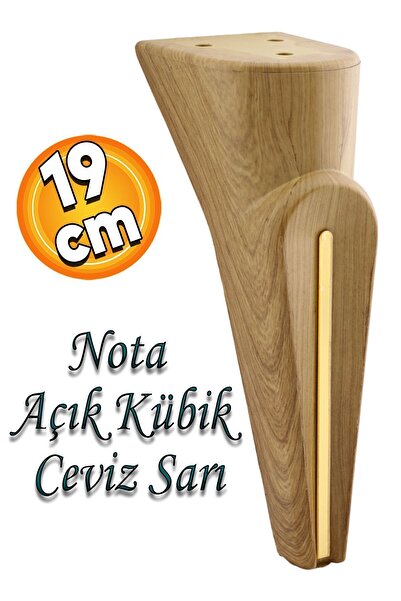 Badem10 Nota Mobilya Kanepe Tv Ünitesi Konsol Koltuk Ayağı Ayakları Ahşap Desenli Kahverengi Ceviz 19 Cm