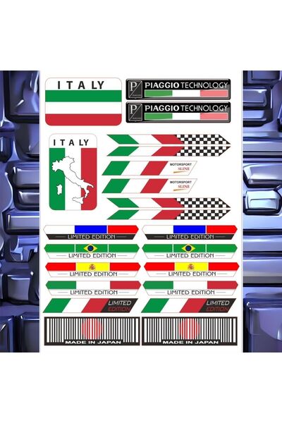 sticker Motosiklet Kask Araç Arka Cam Yansıtıcı Çoklu Italya Bayrağı Çıkartma
